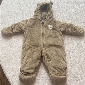 Cozy Tan Baby Bear Snowsuit